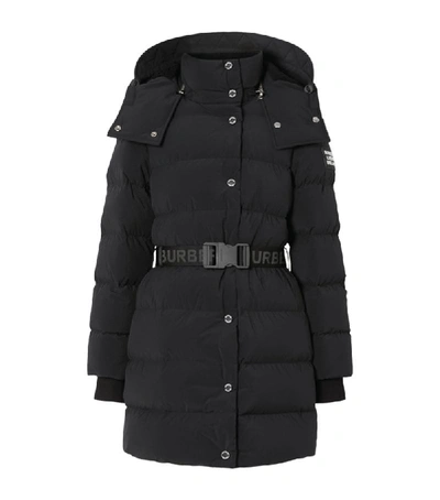 Shop Burberry Belted Down Puffer Coat