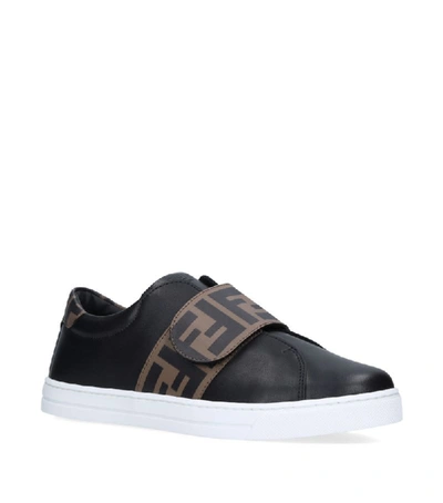 Shop Fendi Kids Ff Velcro Slip-on Sneakers