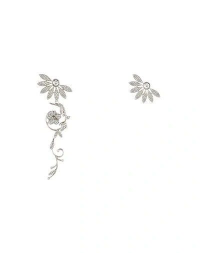 Shop Burberry Woman Earrings Silver Size - Metal, Glass