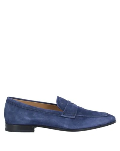 Shop Tod's Man Loafers Blue Size 8.5 Leather