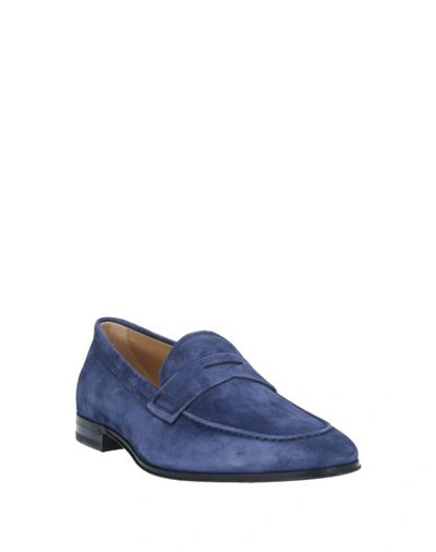 Shop Tod's Man Loafers Blue Size 8.5 Leather