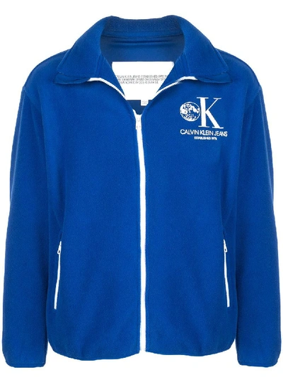 Shop Calvin Klein Jeans Est.1978 Moon Odyssey Fleece Jacket In Blue