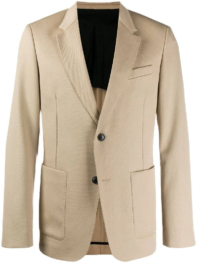 Shop Ami Alexandre Mattiussi Single Breasted Blazer Jacket In Neutral