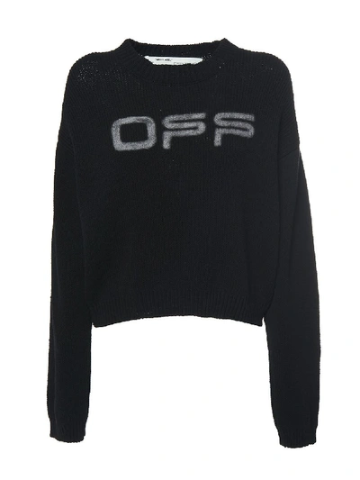 Shop Off-white Off Logo Knit Sweater In Black