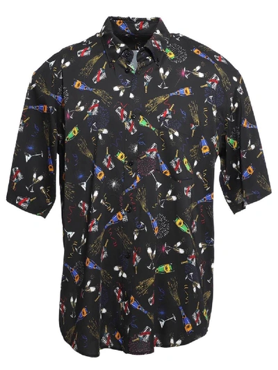 Shop Balenciaga Celebration Print Shirt In Multicolor