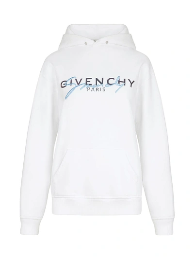 Shop Givenchy White Logo Hoodie
