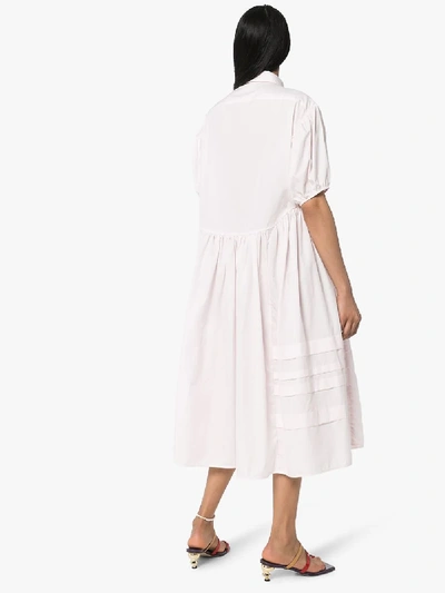 Shop Cecilie Bahnsen Margo Pintucked Midi Dress In Pink