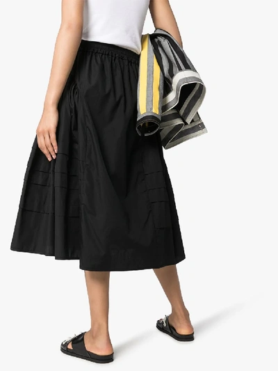 Shop Cecilie Bahnsen Mandy Voluminous Cotton Midi Skirt In Black