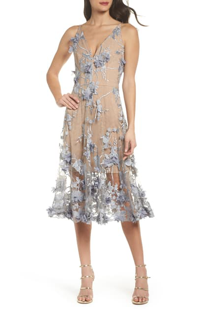 audrey embroidered fit & flare dress