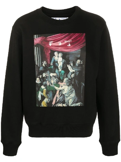 Off-white Caravaggio Painting Long-sleeve Sweatshirt In Black