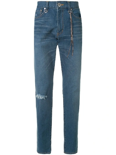 Shop Mastermind Japan Mid-rise Straight Jeans In Blue