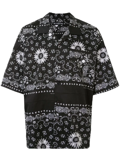 Shop Mastermind Japan Bandana-print Cotton Shirt In Black