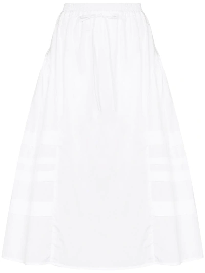 Shop Cecilie Bahnsen Mandy Panelled Midi-skirt In White