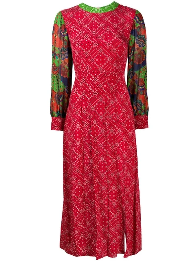 Shop Rixo London Emma Paisley Dress In Red