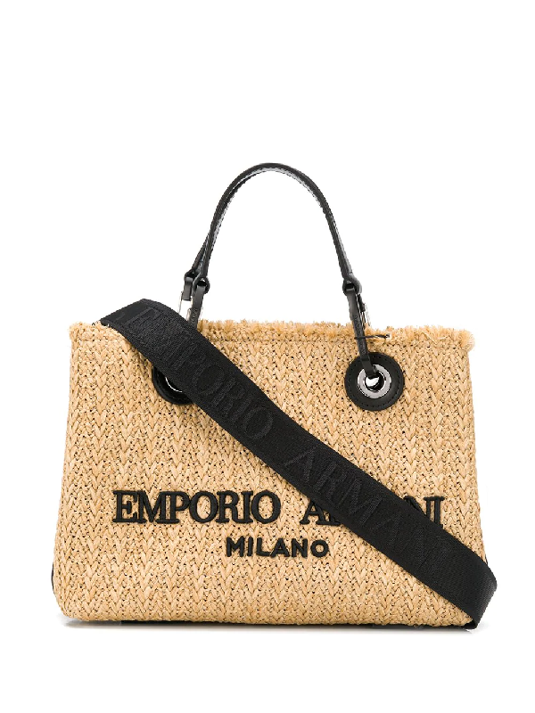 emporio armani logo tote bag