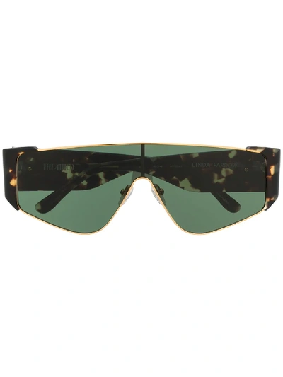 Shop Linda Farrow X The Attico Carlijn Oversized Frames Sunglasses In Brown