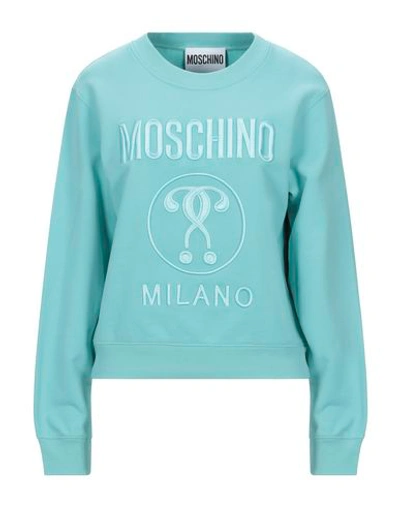 Shop Moschino Sweatshirts In Sky Blue