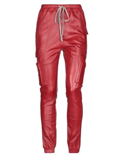 Shop Rick Owens Casual Pants In Red