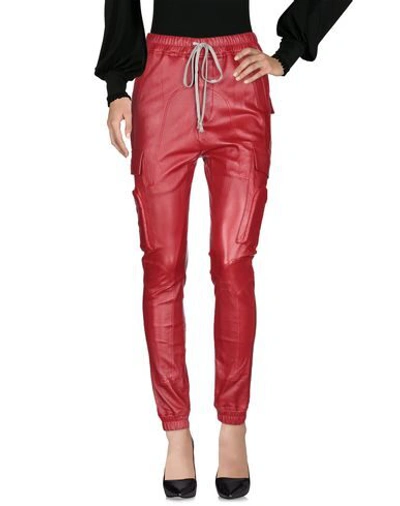 Shop Rick Owens Casual Pants In Red