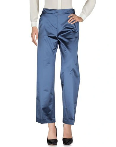 Shop Valentino Garavani Woman Pants Pastel Blue Size 10 Silk