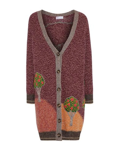 Shop Red Valentino Cardigan In Maroon