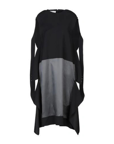 Shop Maison Margiela Woman Midi Dress Black Size 4 Viscose, Virgin Wool