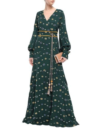 Shop Peter Pilotto Long Dresses In Emerald Green