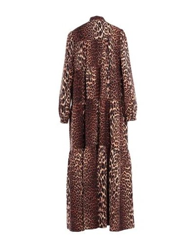 Shop Aglini Woman Long Dress Camel Size 4 Polyester, Elastane In Beige