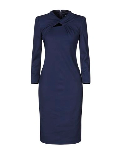 Shop Giorgio Armani Woman Midi Dress Blue Size 10 Viscose, Polyamide, Elastane
