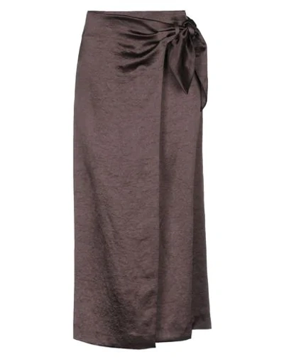 Shop Nanushka Long Skirts In Dark Brown