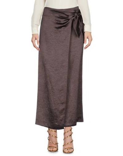 Shop Nanushka Long Skirts In Dark Brown