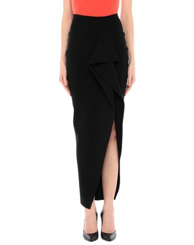 Shop Rick Owens Woman Maxi Skirt Black Size S Viscose, Polyester, Polyamide, Elastane