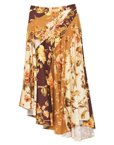 Shop Zimmermann 3/4 Length Skirts In Brown