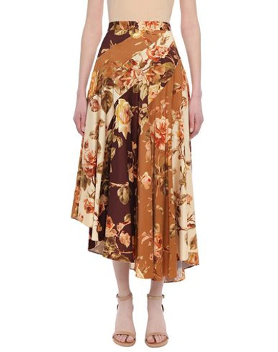 Shop Zimmermann 3/4 Length Skirts In Brown