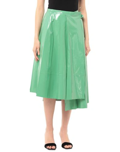 Shop Fendi Midi Skirts In Light Green