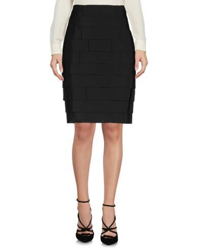 Shop Moschino Knee Length Skirts In Black