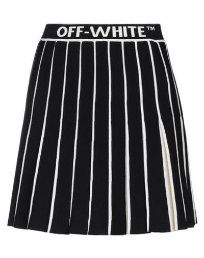Off-white Contrasting Pleated Skirt In Black