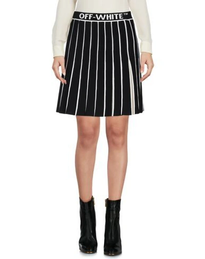 Off-white Contrasting Pleated Skirt In Black