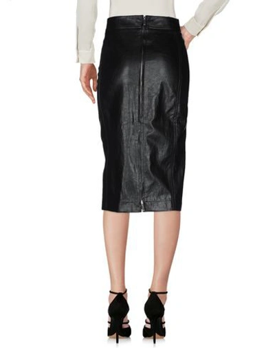 Shop Atos Lombardini Woman Midi Skirt Black Size 8 Polyurethane, Viscose, Polyester, Cotton, Metal