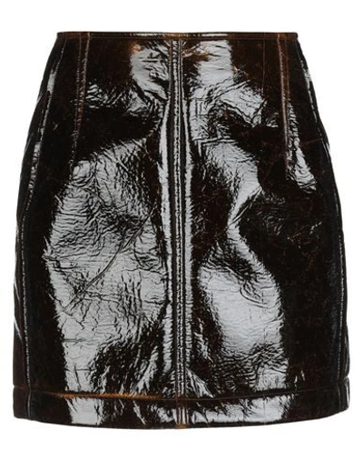 Shop Tela Mini Skirts In Dark Brown