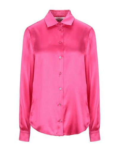 Shop Moschino Silk Shirts & Blouses In Fuchsia