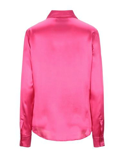 Shop Moschino Silk Shirts & Blouses In Fuchsia