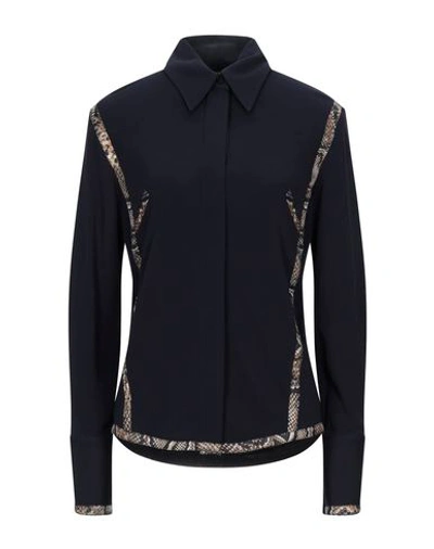 Shop Victoria Beckham Silk Shirts & Blouses In Dark Blue