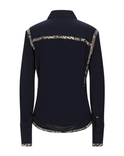 Shop Victoria Beckham Silk Shirts & Blouses In Dark Blue