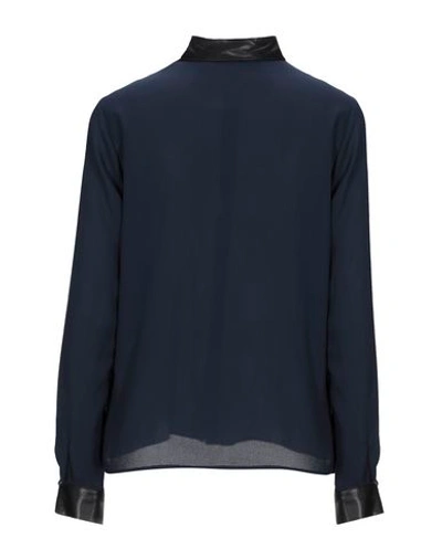 Shop Alessandro Dell'acqua Solid Color Shirts & Blouses In Dark Blue