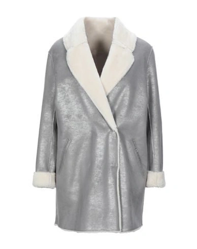 Shop Liviana Conti Woman Coat Grey Size 10 Polyurethane
