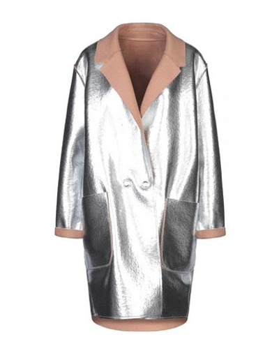 Shop Pinko Woman Coat Silver Size 6 Polyester, Wool, Elastane
