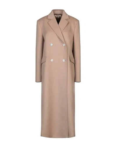 Shop Alessandra Rich Coats In Beige