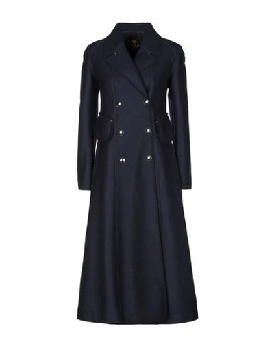 Shop High By Claire Campbell Coats In Dark Blue