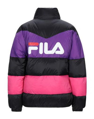 Shop Fila Woman Down Jacket Black Size S Polyamide
